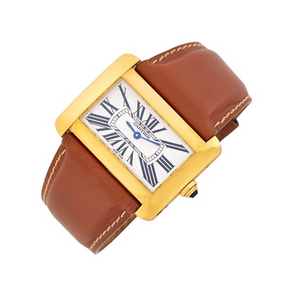 Lot 18 - Cartier Gold 'Tank Divan' Wristwatch, Ref. 2602