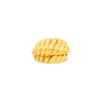 Lot 1142 - Cartier Hammered Gold Dome Ring