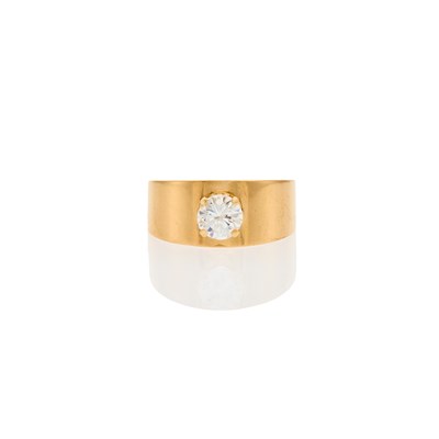 Lot 2263 - Wide Gold and Diamond Ring