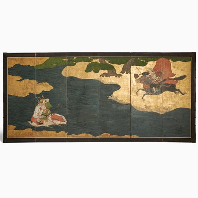 Lot 175 - A Japanese Six-Panel Folding Screen