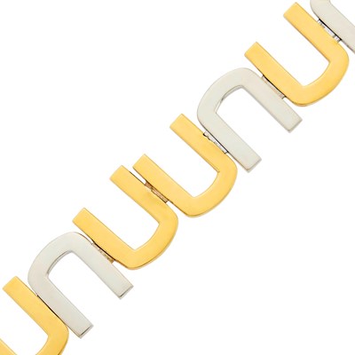 Lot 104 - Cartier Two-Color Gold Link Bracelet