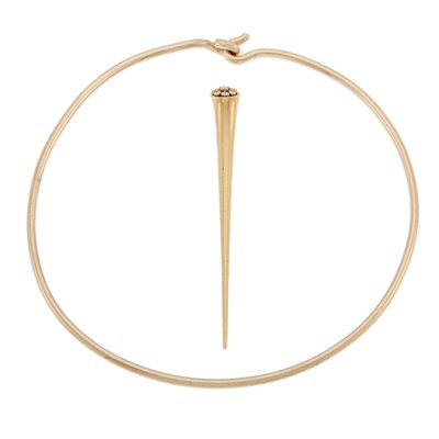 Lot 2019 - Christian Dior Gold and Diamond Pendant-Brooch with Jennifer Zeuner Silver-Gilt Torque Necklace