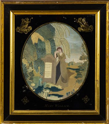 Lot 173 - Silk-Embroidered and Painted Picture