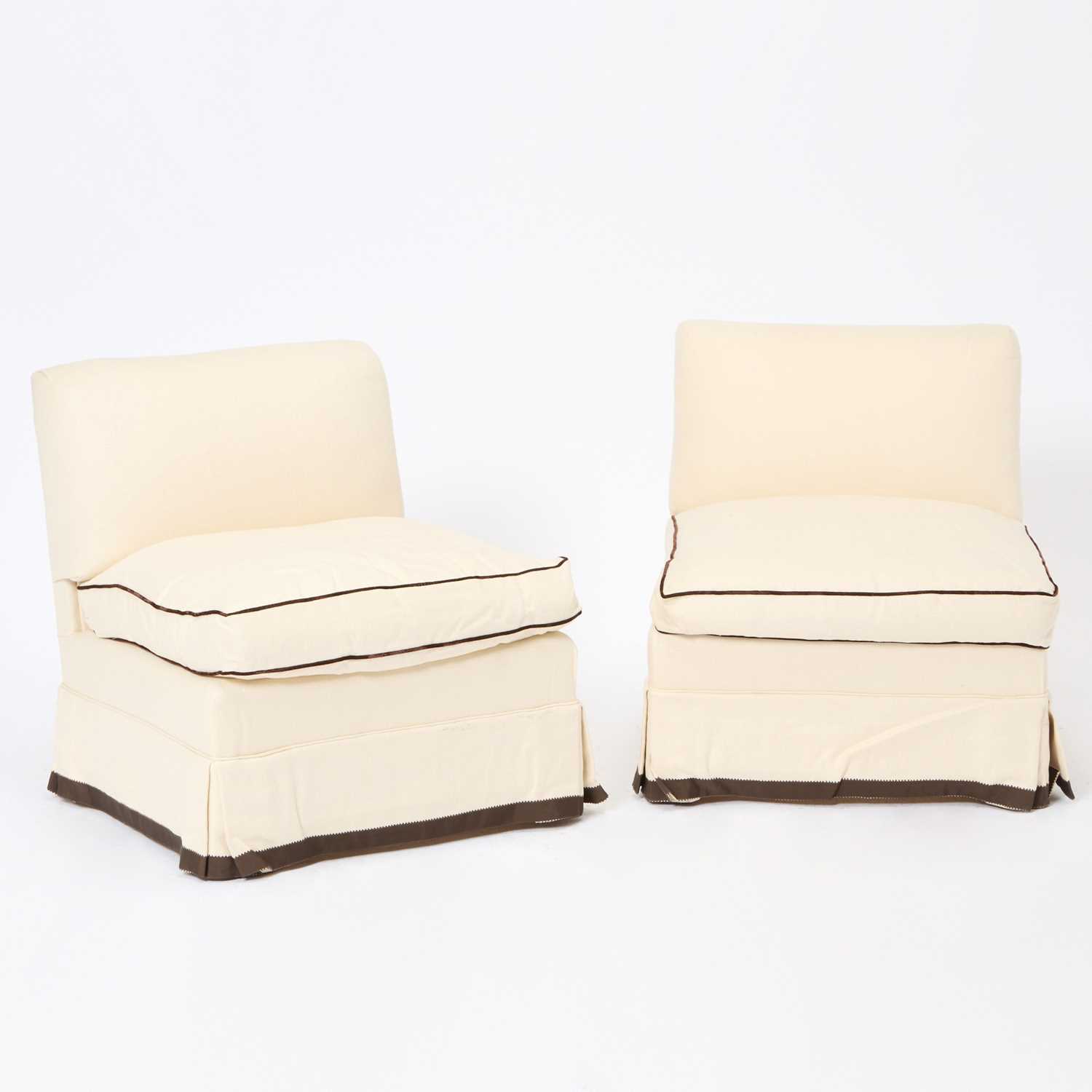 Lot 141 - Pair of Billy Baldwin Upholstered Slipper Chairs