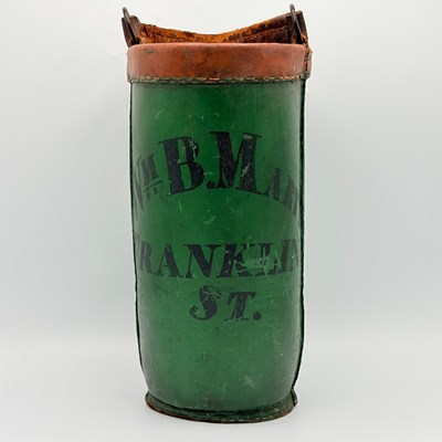 Lot 198 - Green-painted Leather Fire Bucket