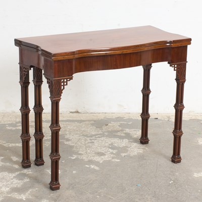 Lot 193 - Chippendale Style Mahogany Fold-Over Card Table