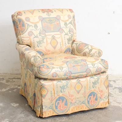 Lot 204 - Silk Upholstered Club Chair