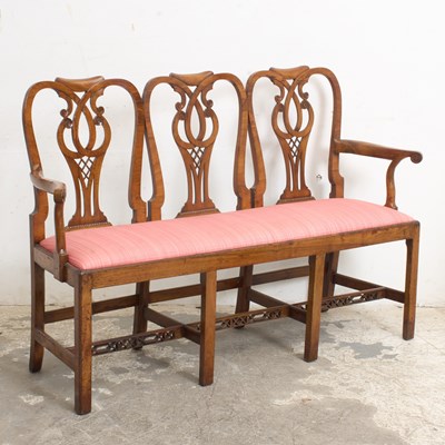 Lot 199 - George II Style Mahogany Triple-Chairback Settee