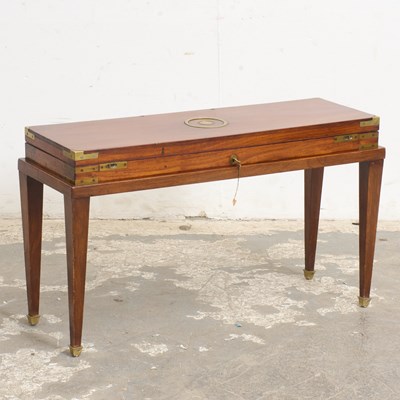 Lot 229 - Victorian Brass Inlaid Mahogany Trademan's Case on Stand