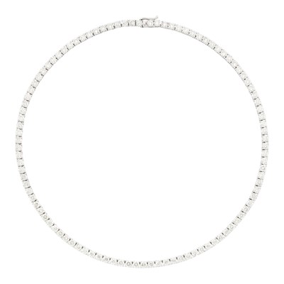 Lot 1074 - White Gold and Diamond Necklace