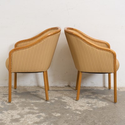 Lot 20 - Pair of Blonde Wood Tub Chairs