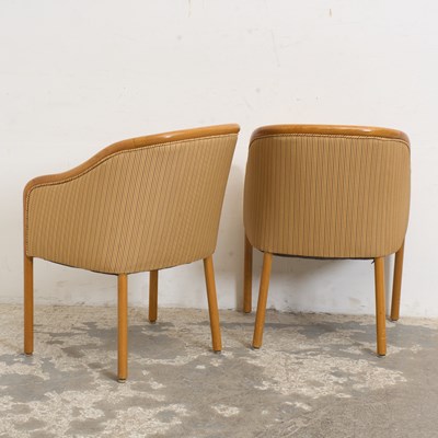 Lot 20 - Pair of Blonde Wood Tub Chairs