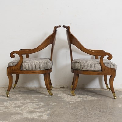 Lot 22 - Pair of Regency Style Spoon-Back Chairs