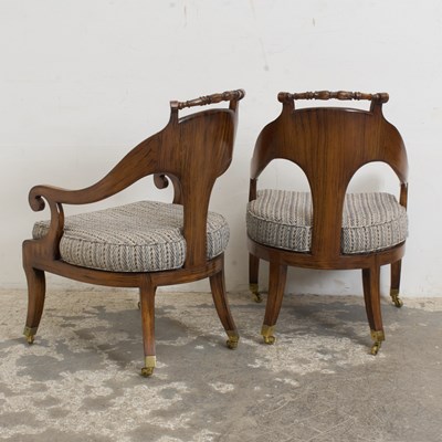 Lot 22 - Pair of Regency Style Spoon-Back Chairs