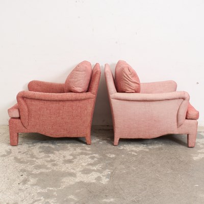 Lot 27 - Pair of Red Upholstered Armchairs