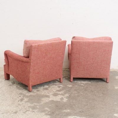 Lot 27 - Pair of Red Upholstered Armchairs