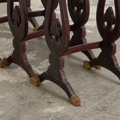 Lot 32 - Mahogany Nesting Tables with Chinoiserie Lacquer Tops