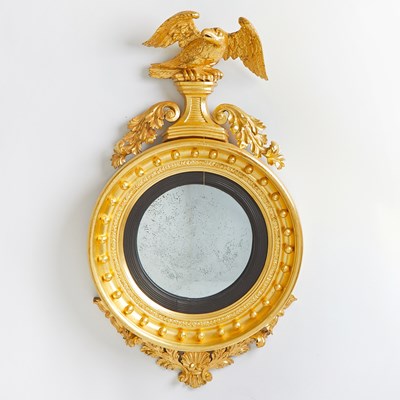 Lot 98 - Regency Giltwood Convex Mirror