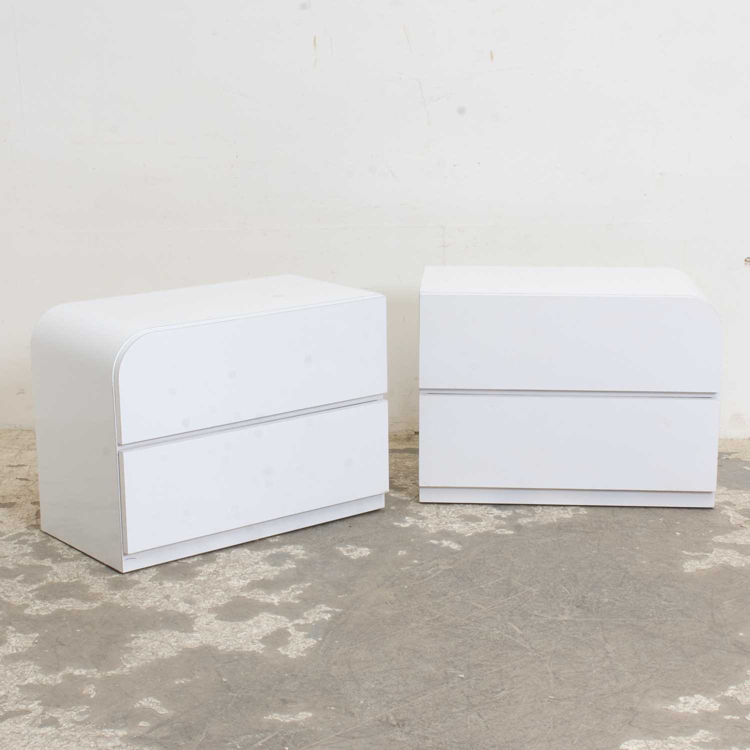 Lot 4 - Pair of White Lacquer Bedside Chest
