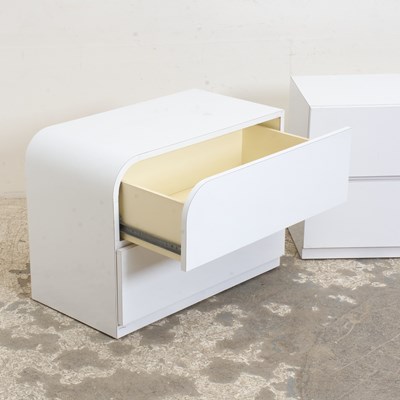 Lot 4 - Pair of White Lacquer Bedside Chest