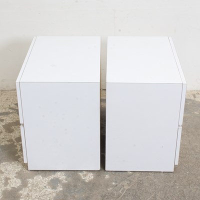 Lot 4 - Pair of White Lacquer Bedside Chest