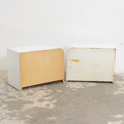 Lot 4 - Pair of White Lacquer Bedside Chest