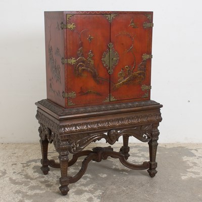 Lot 5 - Chinese Lacquer Cabinet on Stand
