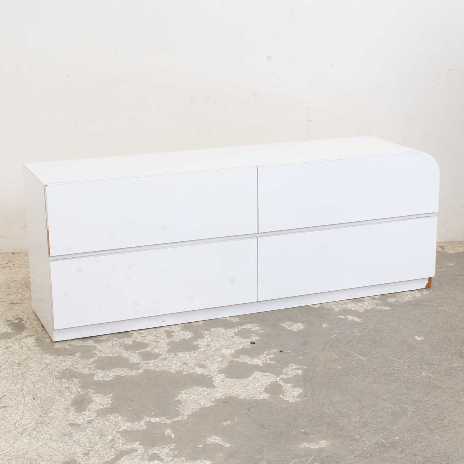 Lot 6 - Modern White Lacquer Two-Drawer Chest