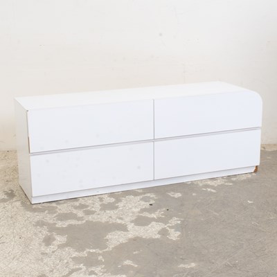 Lot 6 - Modern White Lacquer Two-Drawer Chest