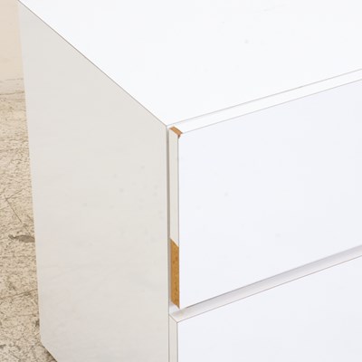 Lot 6 - Modern White Lacquer Two-Drawer Chest