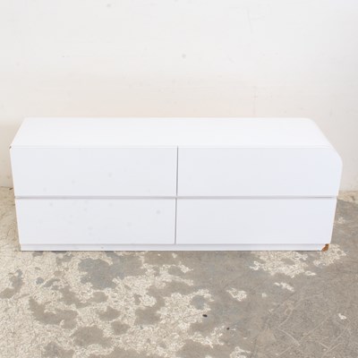 Lot 6 - Modern White Lacquer Two-Drawer Chest
