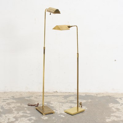 Lot 11 - Two Gilt Metal Swing Arm Floor Lamps