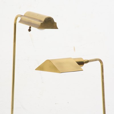 Lot 11 - Two Gilt Metal Swing Arm Floor Lamps