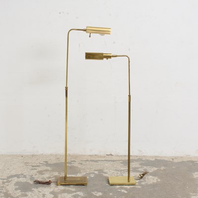 Lot 11 - Two Gilt Metal Swing Arm Floor Lamps