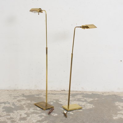 Lot 11 - Two Gilt Metal Swing Arm Floor Lamps