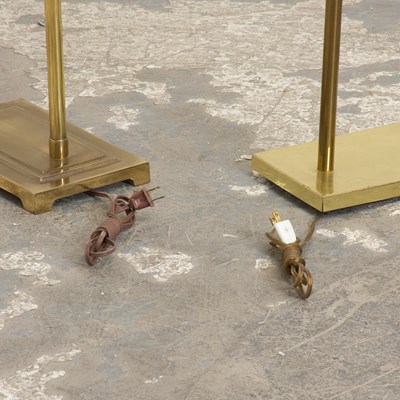 Lot 11 - Two Gilt Metal Swing Arm Floor Lamps