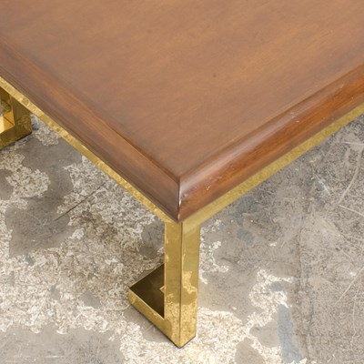 Lot 13 - Wood Top Metal Low Table