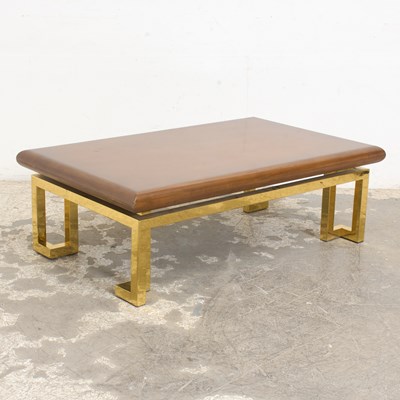 Lot 13 - Wood Top Metal Low Table
