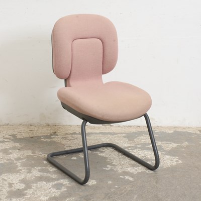 Lot 76 - Vintage Pink Upholstered Cantilevered Office Chair