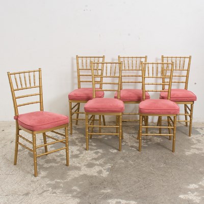 Lot 91 - Set of Six Gold Painted Ballroom Chairs
