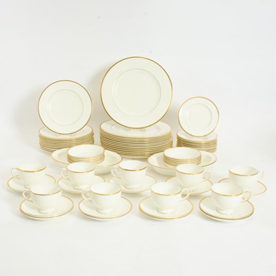 Lot 147 - Wedgewood Bone China "Signet Gold" Partial Dinner Service