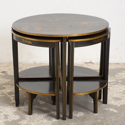Lot 92 - Gilt and Lacquer Circular Nesting Low Table