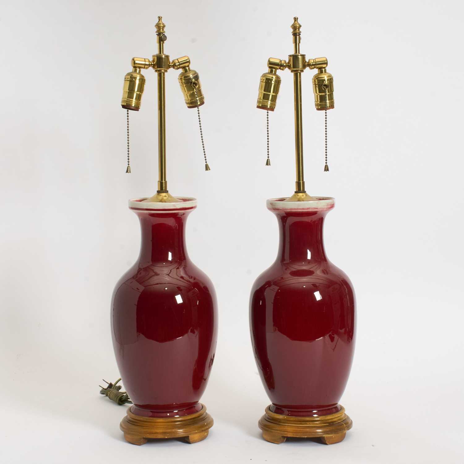 Lot 42 - Pair of Sang de Boeuf Vases