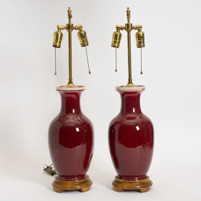 Lot 42 - Pair of Sang de Boeuf Vases