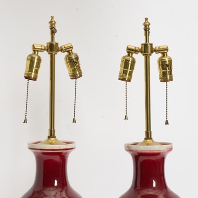 Lot 42 - Pair of Sang de Boeuf Vases