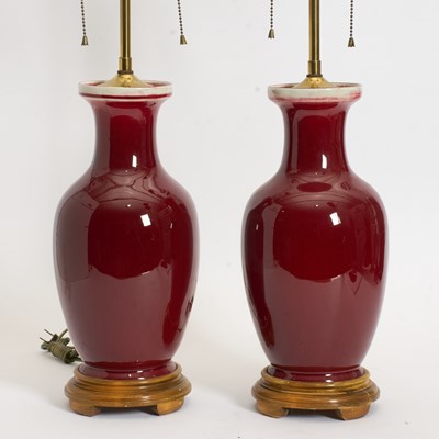 Lot 42 - Pair of Sang de Boeuf Vases
