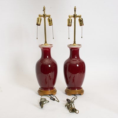Lot 42 - Pair of Sang de Boeuf Vases