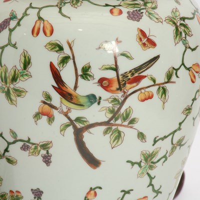 Lot 43 - Pair of Floral Decorated Ginger Jars