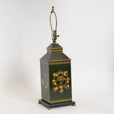 Lot 44 - Paint Decorated Metal Lamp
