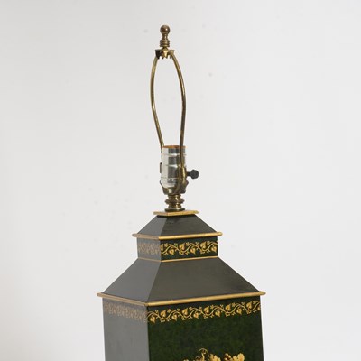 Lot 44 - Paint Decorated Metal Lamp